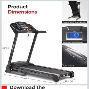 Sunny Leigh Black Treadmill with Advanced Features